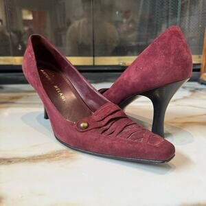 Antonio Melani Women's Suede Corset Pointed Toe Heels Pumps Burgundy Size 9